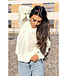 Дамски пуловер в цвят екрю Kalina-0 снимка