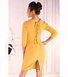 Жълта рокля със 7/8 ръкави Nusani-0 снимка