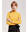 Елегантен жълт дамски кашмирен пуловер Berta-0 снимка