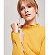 Елегантен жълт дамски пуловер от кашмир Berta-3 снимка