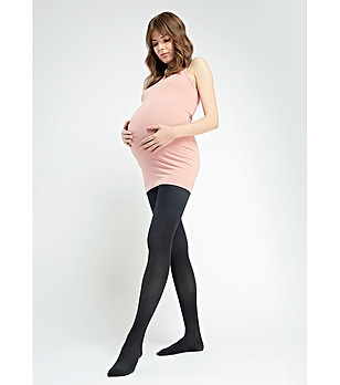 Черен плътен чорапогащник за бременни Feeling 120 DEN снимка