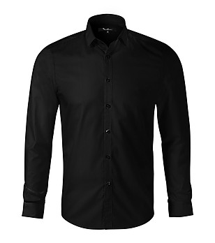 Черна мъжка риза с памук Rick снимка