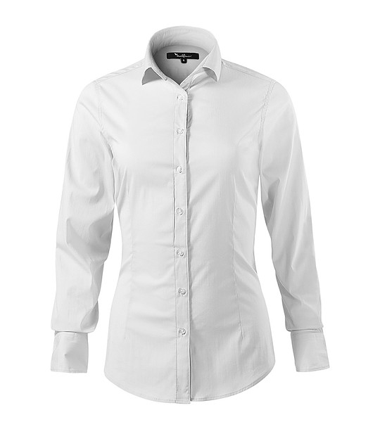 Бяла дамска риза с памук Rickarda снимка