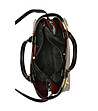 Дамска кожена черна чанта със златисти детайли Shania-4 снимка