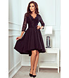 Черна асиметрична рокля с дантела Verona-0 снимка