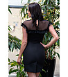 Черна рокля с прозрaчен панел Scelini-1 снимка