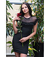 Черна рокля с прозрaчен панел Scelini-2 снимка