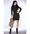 Черна рокля с дълги ръкави Sharmil-0 снимка