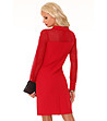 Червена рокля с прозрачни ръкави Venetiana-1 снимка