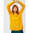 Дамски пуловер в нюанс на горчица Daysie-0 снимка