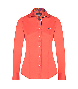 Дамска памучна риза в оранжев нюанс Caren снимка