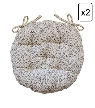 Комплект от две кръгли памучни възглавници Bella в сиво снимка