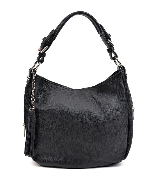Дамска чанта в черно от естествена кожа Mirona снимка