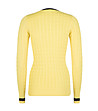 Жълт дамски памучен пуловер с черни кантове Dita-1 снимка