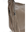 Дамска чанта в цвят таупе от естествена кожа Mirona-2 снимка