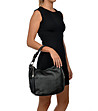 Дамска чанта в черно от естествена кожа Mirona-3 снимка