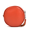 Оранжева дамска кръгла чанта от естествена кожа Mina-1 снимка