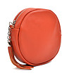 Оранжева дамска кръгла чанта от естествена кожа Mina-2 снимка