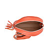 Оранжева дамска кръгла чанта от естествена кожа Mina-3 снимка