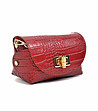 Малка кожена клъч чанта в червено Zaria-3 снимка