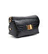 Малка кожена клъч чанта в черно Zaria-3 снимка