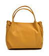 Дамска кожена чанта в цвят горчица Rikita-0 снимка