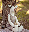 Памучна играчка в бяло и кафяво Deer-1 снимка