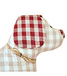 Карирана памучна играчка в червено и екрю Pillow Dog-2 снимка