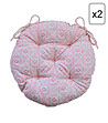 Комплект от две кръгли памучни възглавници с розов принт Bella-0 снимка