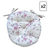 Комплект от две кръгли памучни възглавници Bella в цвят крем и розово на цветя-0 снимка
