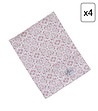 Комплект от четири памучни салфетки с принт в розово Bella-0 снимка