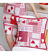 Памучна калъфка за възглавница в червено и бяло Heart 45х45 см-2 снимка