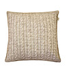 Бежова плетена калъфка за възглавница 45х45 см-0 снимка