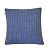 Тъмносиня плетена калъфка за възглавница 45х45 см-0 снимка