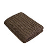 Тъмнокафяво плетено одеяло с вълна 140х180 см-0 снимка