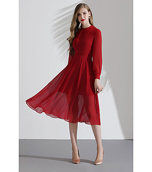 Червена разкроена рокля Maryla снимка