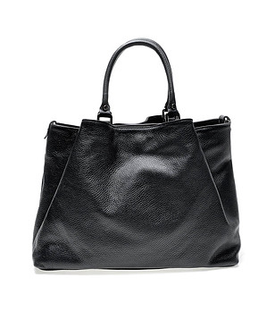 Черна дамска чанта от естествена кожа Kalia снимка