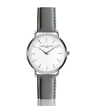 Дамски сребрист часовник със сива каишка Denia снимка