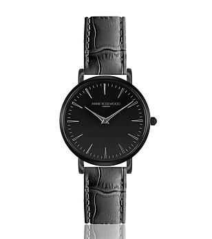 Дамски черен часовник с каишка в цвят графит Narina снимка