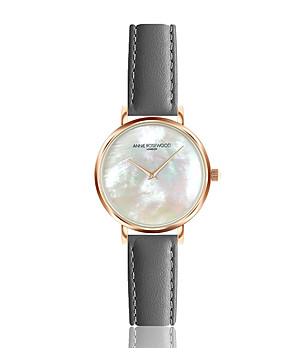 Розовoзлатист дамски часовник със сива каишка Mia снимка
