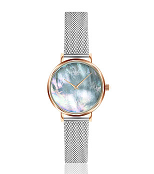 Дамски часовник в златисто и сребристо с ефектен циферблат Nila снимка