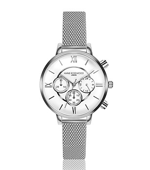 Дамски часовник хронограф в сребристо и бяло Ivy снимка