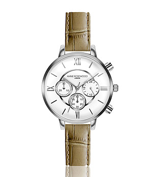 Дамски часовник хронограф в сребристо, бяло и цвят маслина Ivy снимка