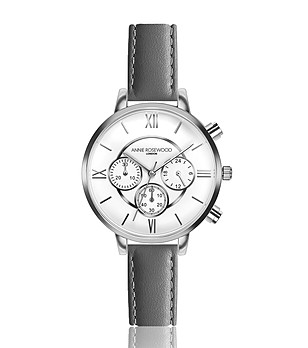 Дамски часовник хронограф в сребристо, бяло и сиво Ivy снимка