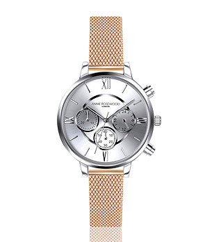 Дамски часовник хронограф с верижка в розовозлатисто Ivy снимка