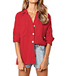 Памучна червена дамска риза Erona-3 снимка