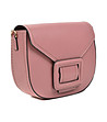 Розова дамска кожена чанта за рамо Irona-3 снимка