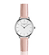 Сребрист дамски часовник с розова кожена каишка Amelia-0 снимка