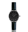 Дамски часовник със сребрист корпус и черна каишка Monica-0 снимка