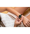 Дамски часовник със сребрист корпус и черна каишка Monica-1 снимка